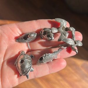 Vintage Reed and Barton silver animal birthday cake candle holders